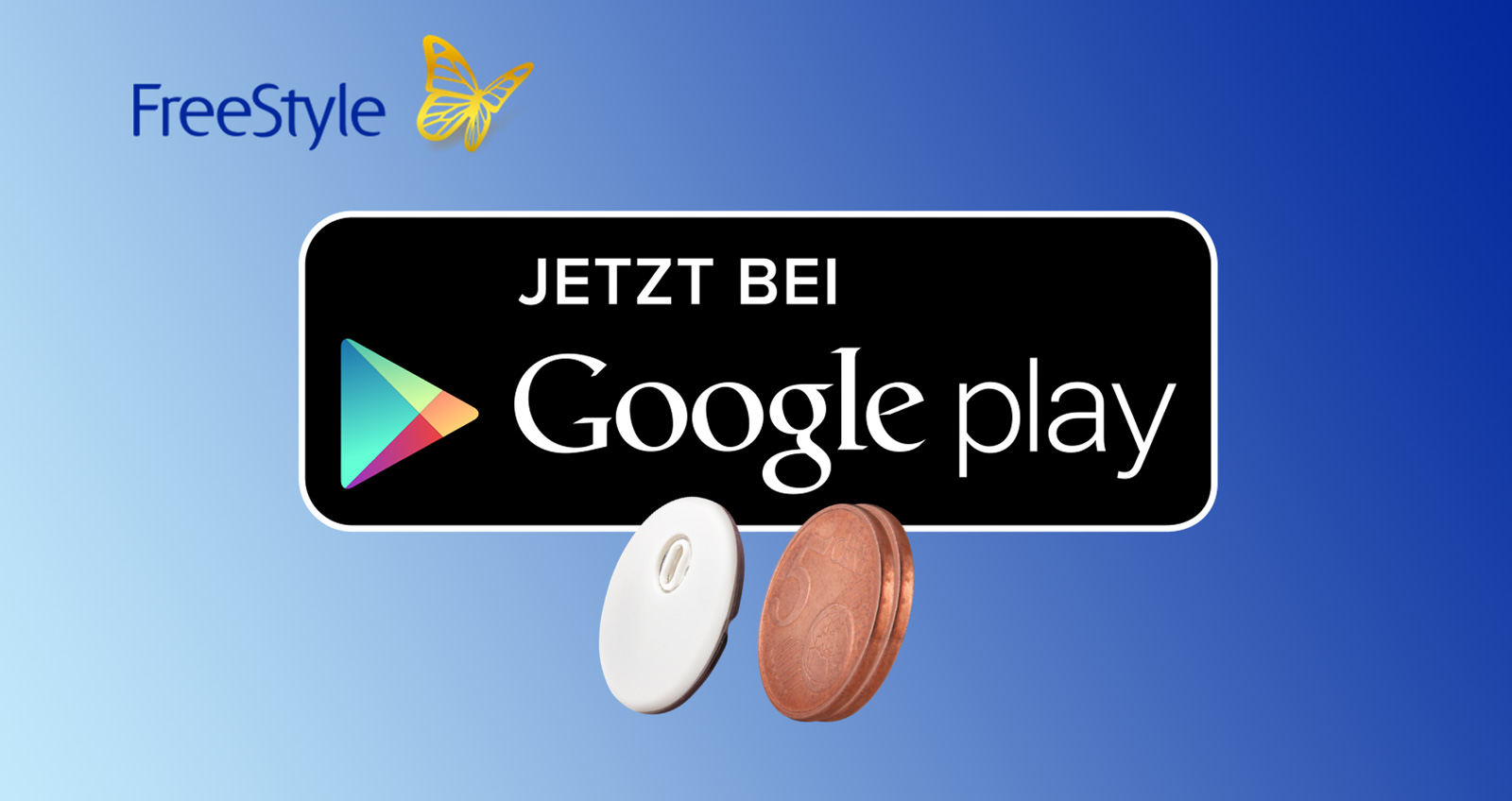 Das Google Playstore-Loge und ein FreeStyle-Sensor