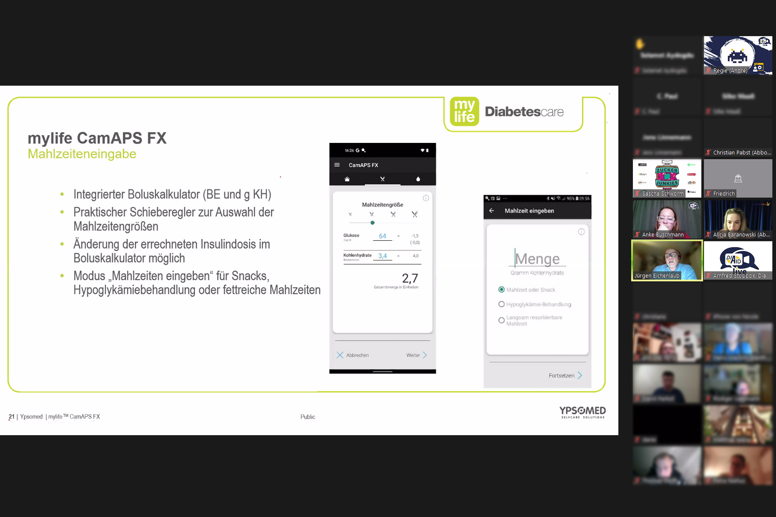 mylife CamAPS FX in der Präsentation