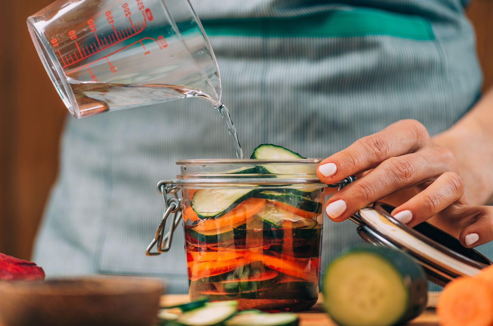 Zubereitung hausgemachtes fermentiertes Gemüse