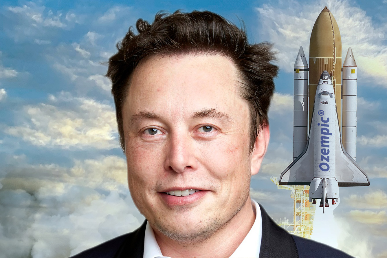 Elon Musk und eine Ozempic-Rakete